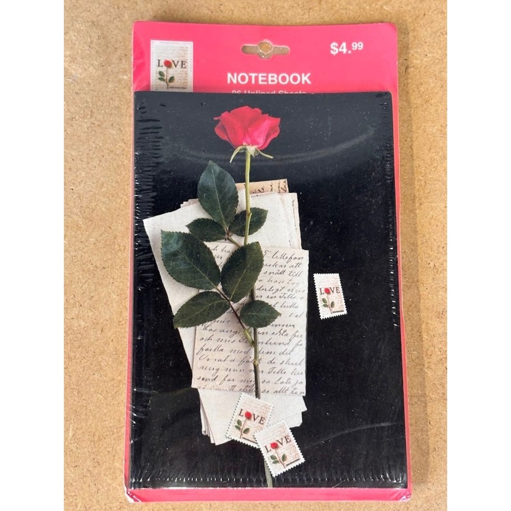 Vintage 2000‎ Ensemble Hallmark USPS Love Stamp Rose Notebook 96 Unlined Sheets